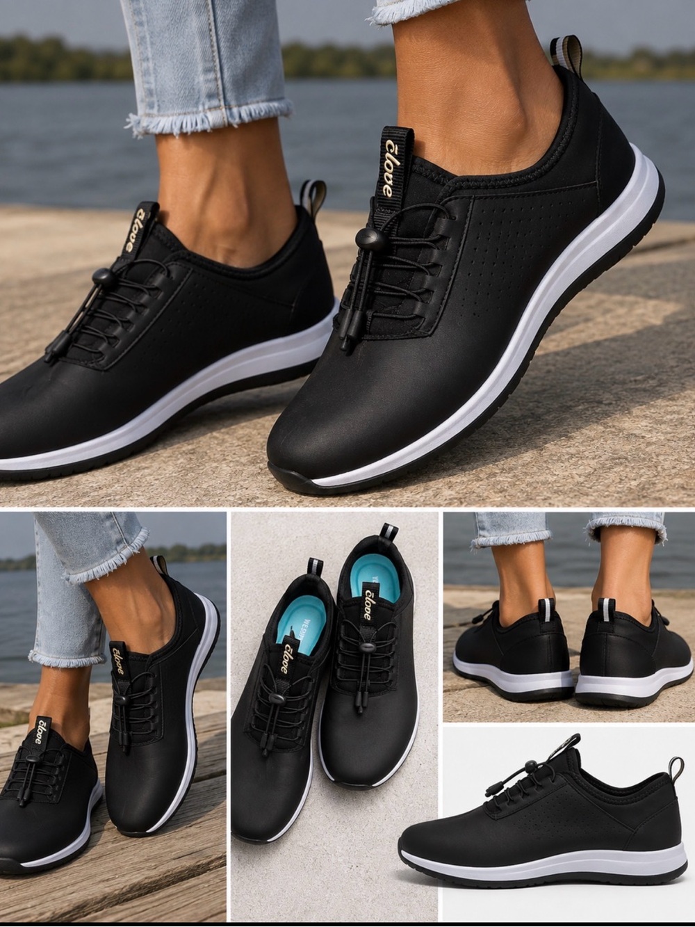 Globe Black Women's Lightweight Slip-On Sneakers